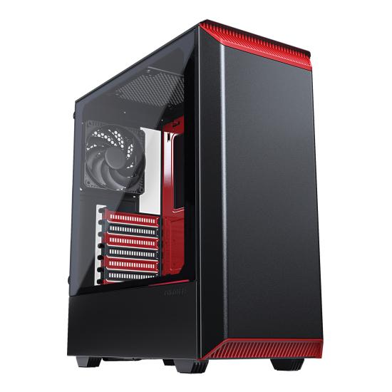 Phanteks Eclipse P300 Mid Tower Bilgisayar Kasası, Temperli Cam - Kırmızı/Siyah